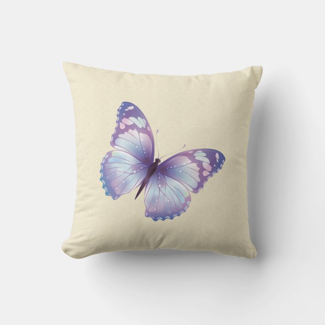 Cojín Decorativo Mariposa de la lavanda (Anverso)