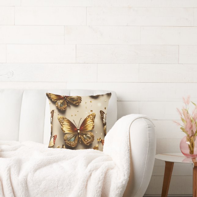 Cojín Decorativo "Mariposa de lujo: Mariposa esparadrapada en 3D (Sofá)