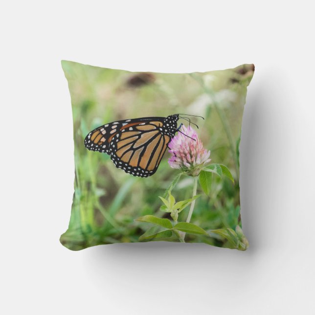 Cojín Decorativo Mariposa de monarca (Anverso)