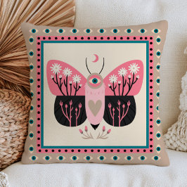Cojín Decorativo Mariposa de Ojo Malvado Elegante Mística Pastel