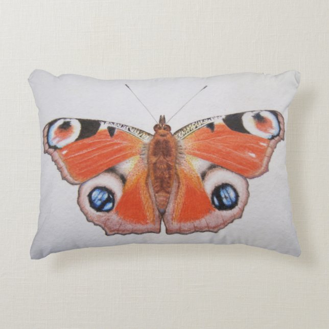Cojín Decorativo Mariposa de pavo real 2012 (Anverso)