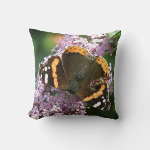 Cojín Decorativo Mariposa del Almirante Rojo y Pillow de Buda