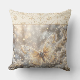 Cojín Decorativo Mariposa Dorada de Invierno