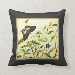 Cojín Decorativo Mariposa en el arte botánico vintage de Bush