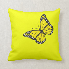 Cojín Decorativo Mariposa en fondo amarillo