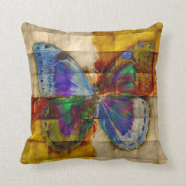 Cojín Decorativo Mariposa en modelo a cuadros antiguo