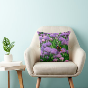 COJÍN DECORATIVO MARIPOSA ENTRE FLORES PURPLE