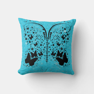 Cojín Decorativo Mariposa Esparkles AQUA AZUL Pillow