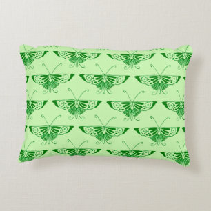 Cojín Decorativo Mariposa estilizada Art Deco - verde esmeralda