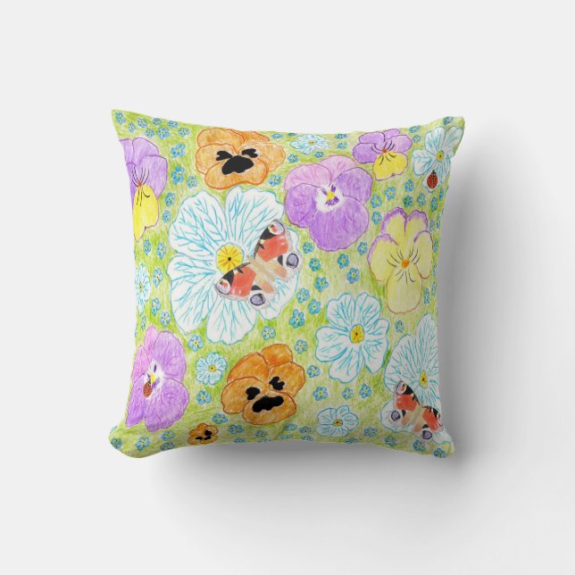 Cojín Decorativo Mariposa floral (Anverso)