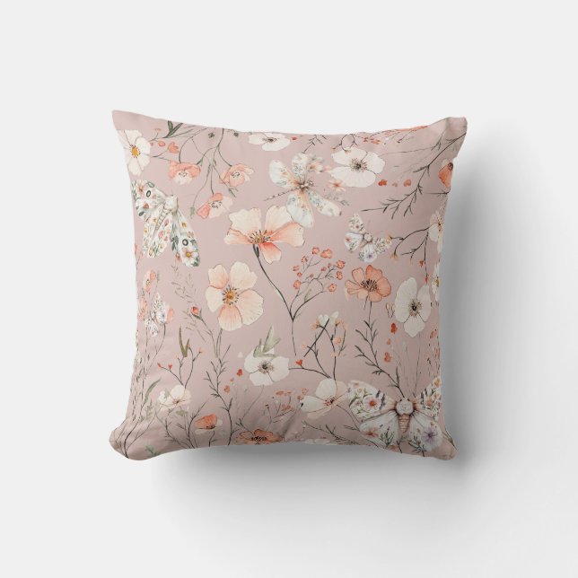 Cojín Decorativo Mariposa Floral Boho (Anverso)