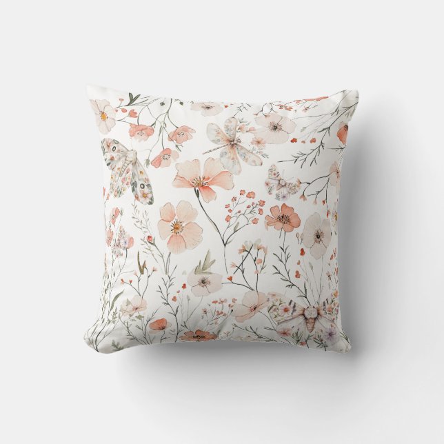 Cojín Decorativo Mariposa Floral Boho (Anverso)