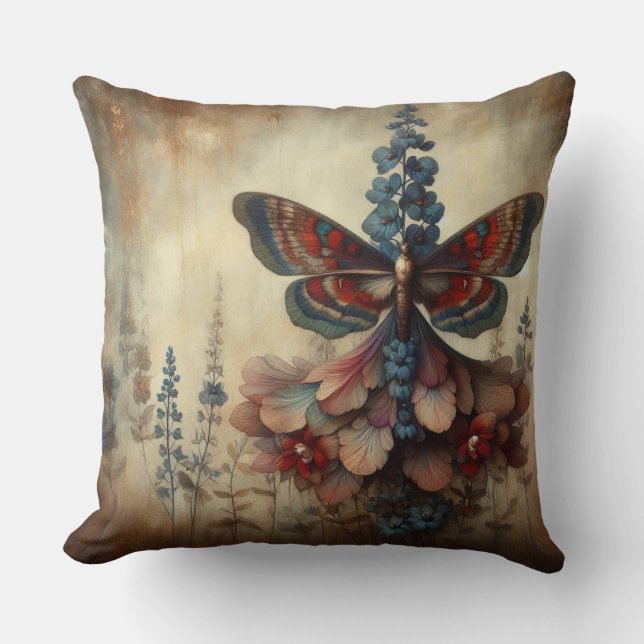 Cojín Decorativo Mariposa Floral Cushion (Anverso)