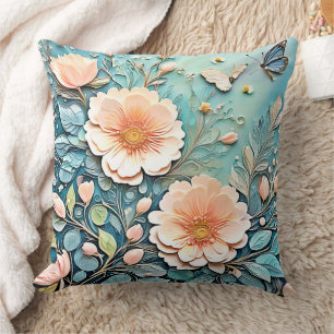 Cojín Decorativo Mariposa floral Pastel Arte