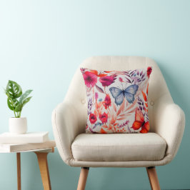 Cojín Decorativo Mariposa floral, regalo de amante de la naturaleza