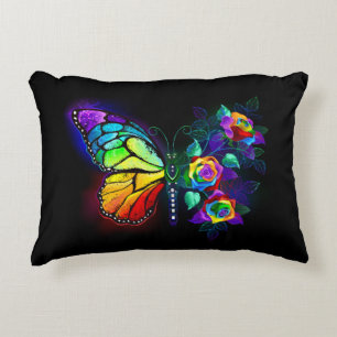 Cojín Decorativo Mariposa florida arcoiris