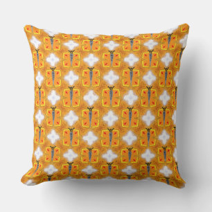 Cojín Decorativo Mariposa gris naranja claro