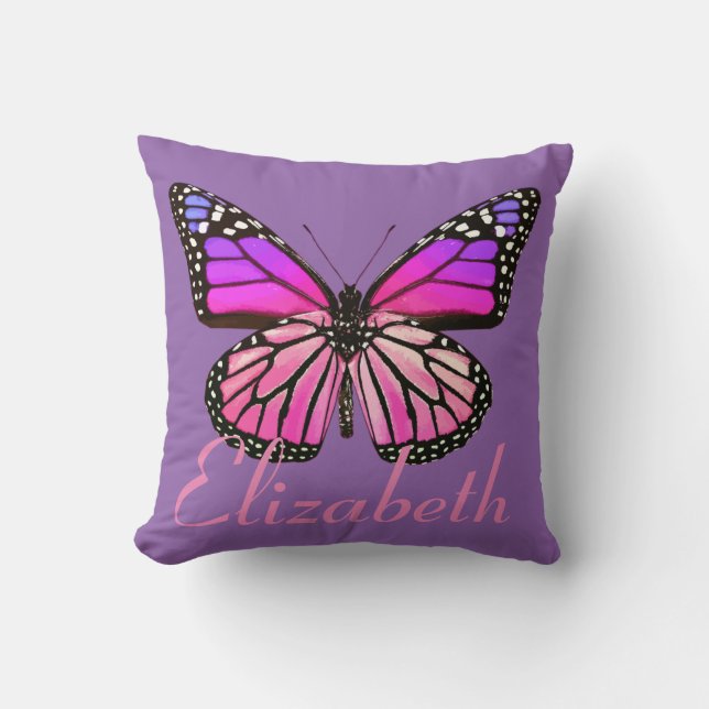 Cojín Decorativo Mariposa hermosa personalizada (Anverso)