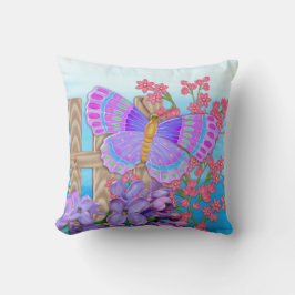 Cojín Decorativo Mariposa Jardín 3D Whimsey