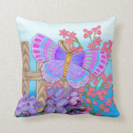 Cojín Decorativo Mariposa Jardín 3D Whimsey