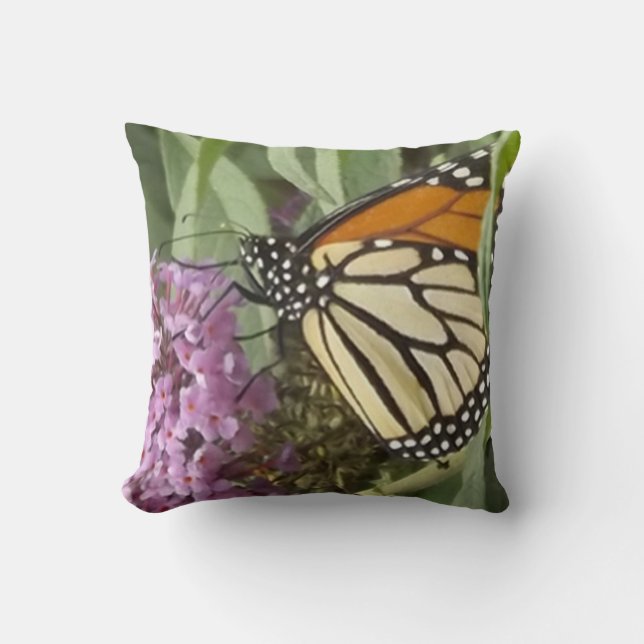 Cojín Decorativo Mariposa monarca (Anverso)
