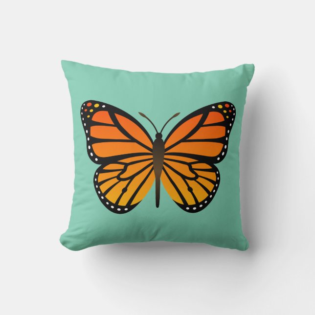 Cojín Decorativo Mariposa Monarca (Anverso)