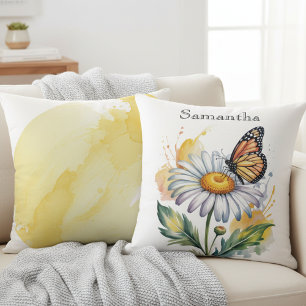 Cojín Decorativo Mariposa Monarca Daisy – Regalo de Hogar Soleado