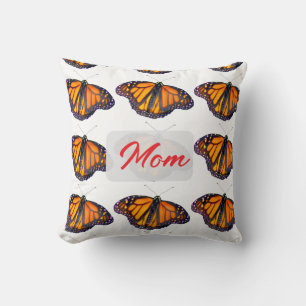 Cojín Decorativo Mariposa Monarca Personal para Mamá