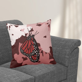 Cojín Decorativo Mariposa monarca roja moderna