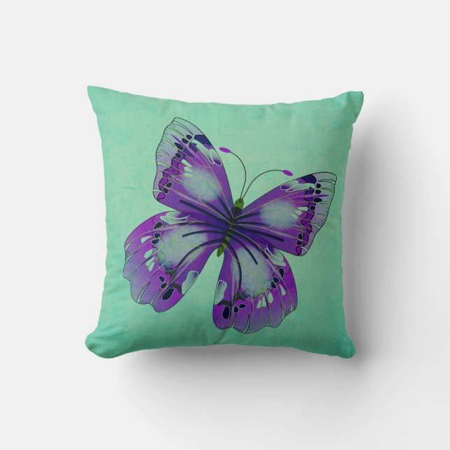 Cojín Decorativo Mariposa morada (Anverso)