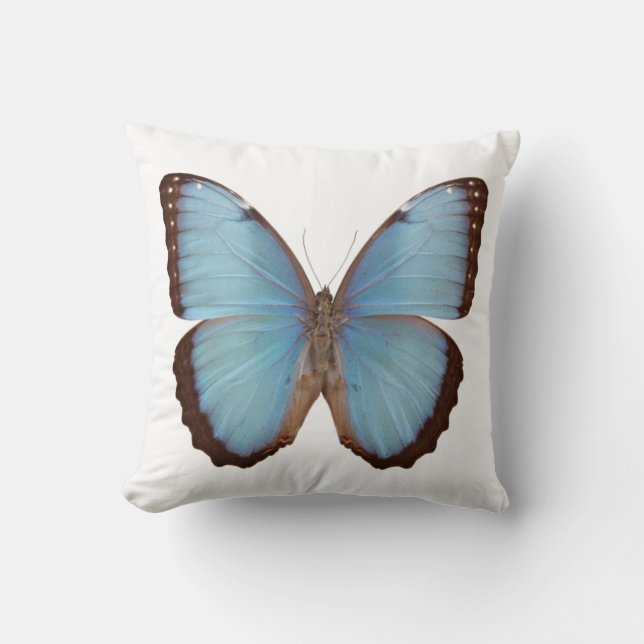 Cojín Decorativo Mariposa morfa azul (Anverso)