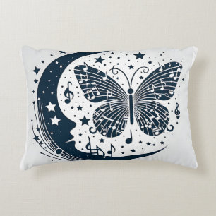 Cojín Decorativo Mariposa musical con luna - Único