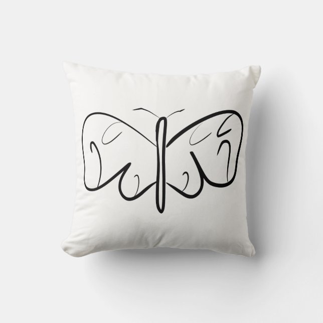 Cojín Decorativo mariposa negra y blanca (Anverso)