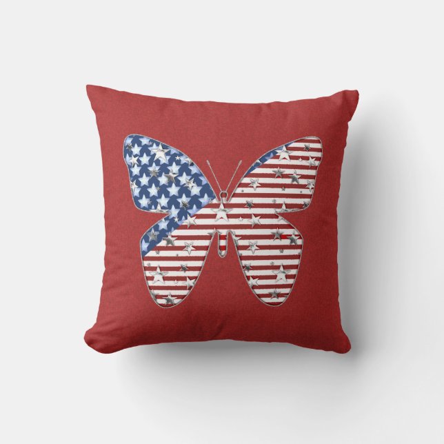 Cojín decorativo Mariposa Patriótica (Anverso)