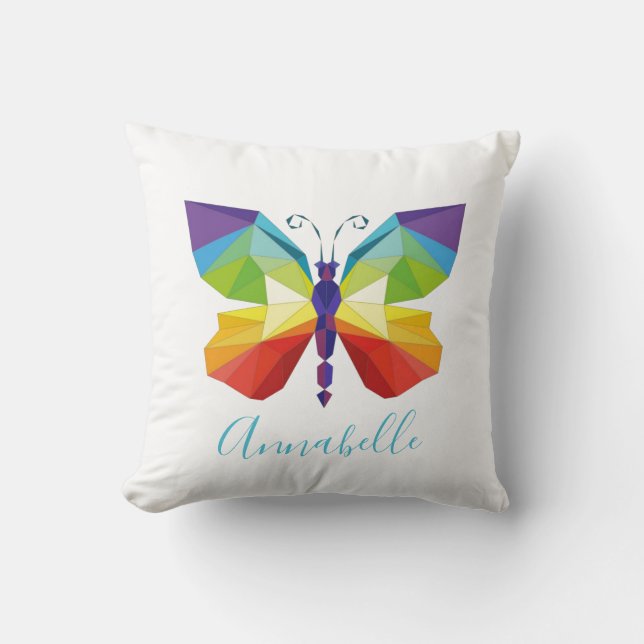 Cojín Decorativo Mariposa pintada, personalizada (Anverso)