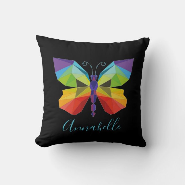 Cojín Decorativo Mariposa pintada, personalizada (Anverso)