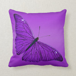 Cojín Decorativo Mariposa púrpura oscura de los 1800s del vintage