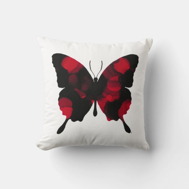 Cojín Decorativo Mariposa roja ardiente (Anverso)
