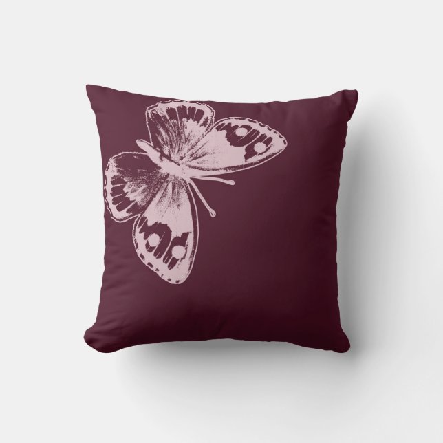 Cojín Decorativo Mariposa rosa (Anverso)
