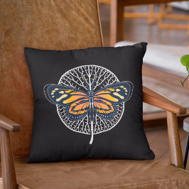 Cojín Decorativo Mariposa simple negra y blanca moderna