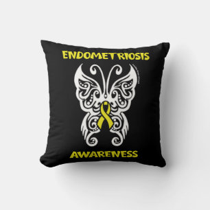 Cojín Decorativo Mariposa/Tribal...Endometriosis