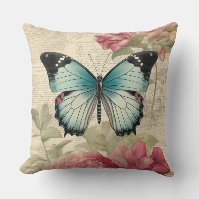Cojín Decorativo Mariposa Vintage (Anverso)