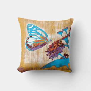 Cojín Decorativo Mariposa vintage en flor