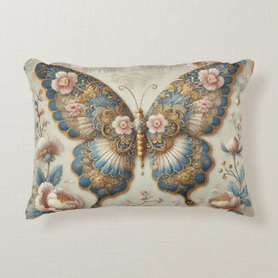Cojín Decorativo Mariposa vintage y arte de Chinoiserie floral