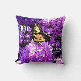 Cojín Decorativo Mariposa y Phlox, eclesiastes 3:11