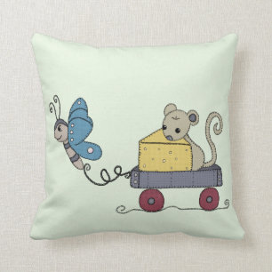 Cojín Decorativo Mariposa y ratón