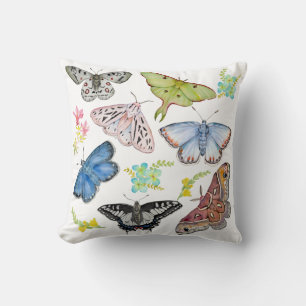 Cojín Decorativo Mariposas al vuelo en acuarela