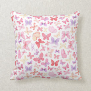 Cojín Decorativo Mariposas Amarillas Purpura Rosadas