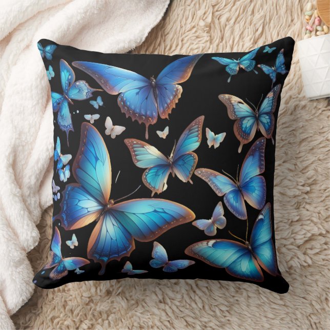 Cojín Decorativo Mariposas azules (Manta)