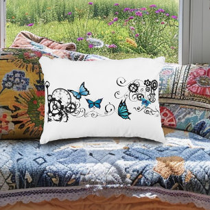 Cojín Decorativo Mariposas azules de la tribu Steampunk